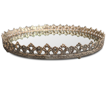 Ornate Round Nest of Three Trays