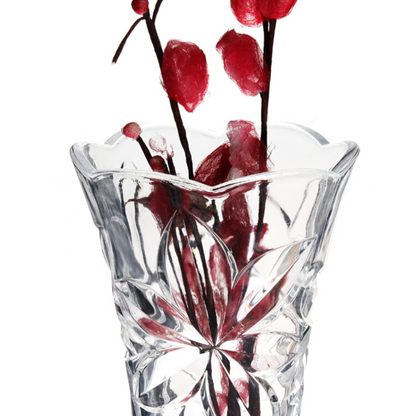 Flower Design Cut Glass Vase