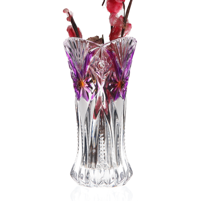 Coloured Glass Star Design Vase
